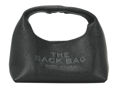 Mini Sack Bag, &pound;110, Handbags, Black, Leather, Front view